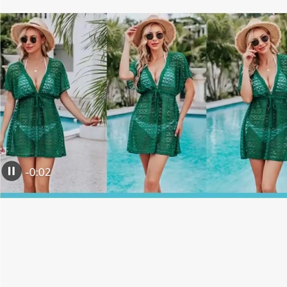 EISHOPEER Women's Bathing Suit Cover Ups 2023 taupe L NWT GREEN LACE
